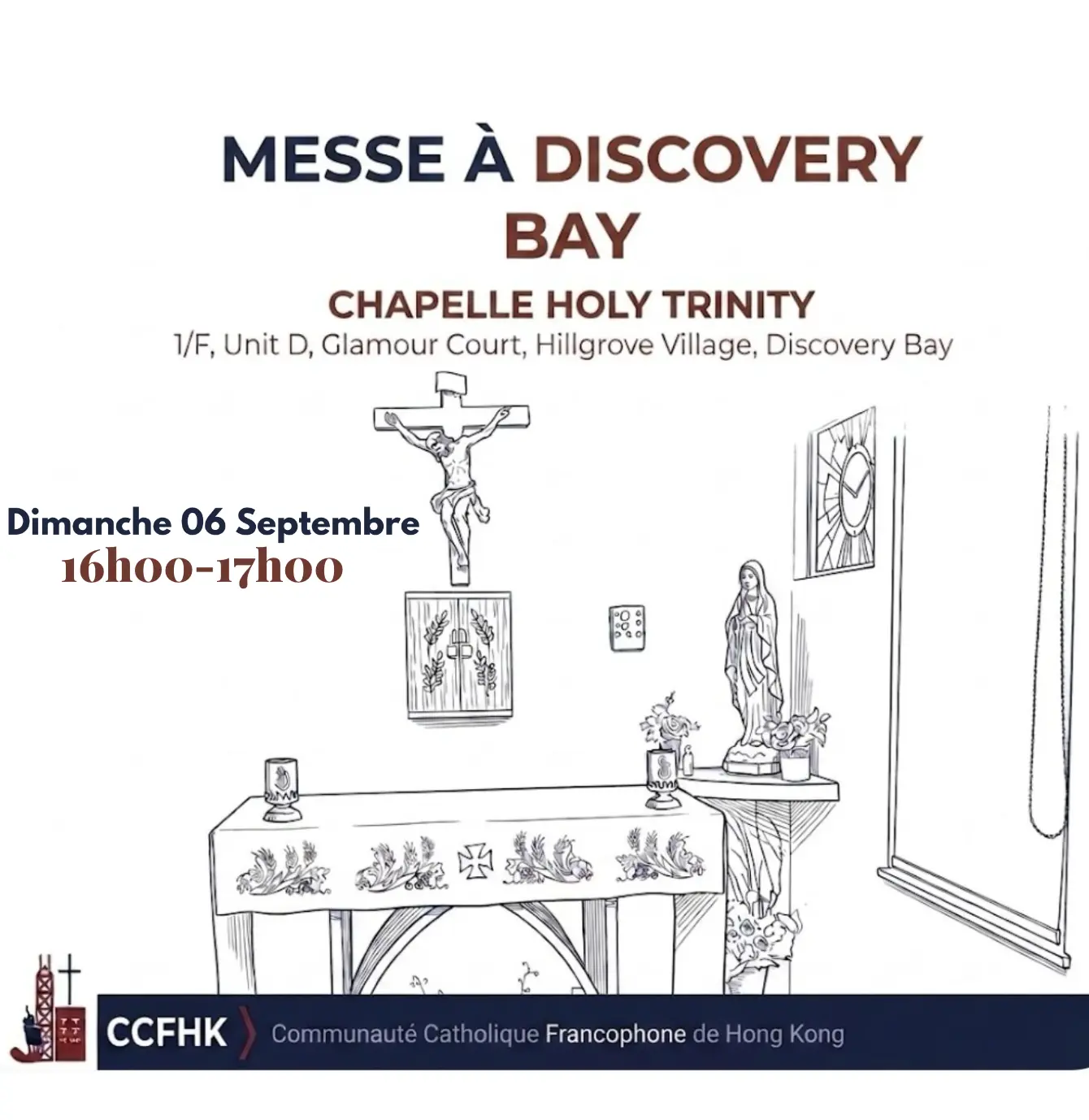Messe à Discovery Bay - Dimanche 06 Septembre (16h00)