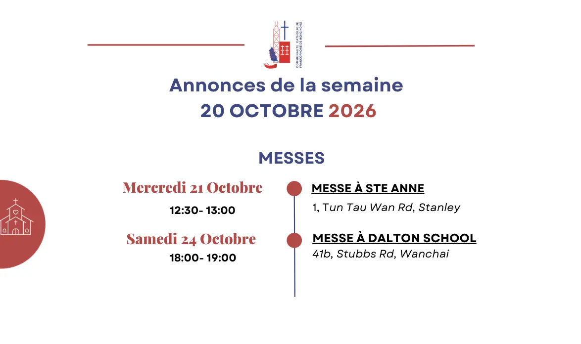 Les annonces de la semaine - Mardi 20 Octobre 2026