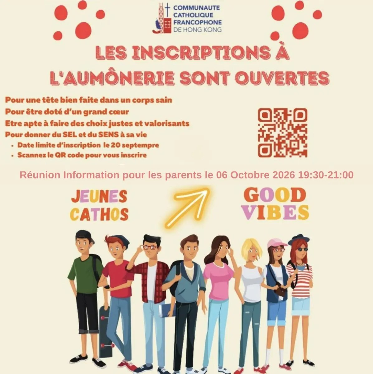 Aumônerie 2026-2027, à vos agendas!